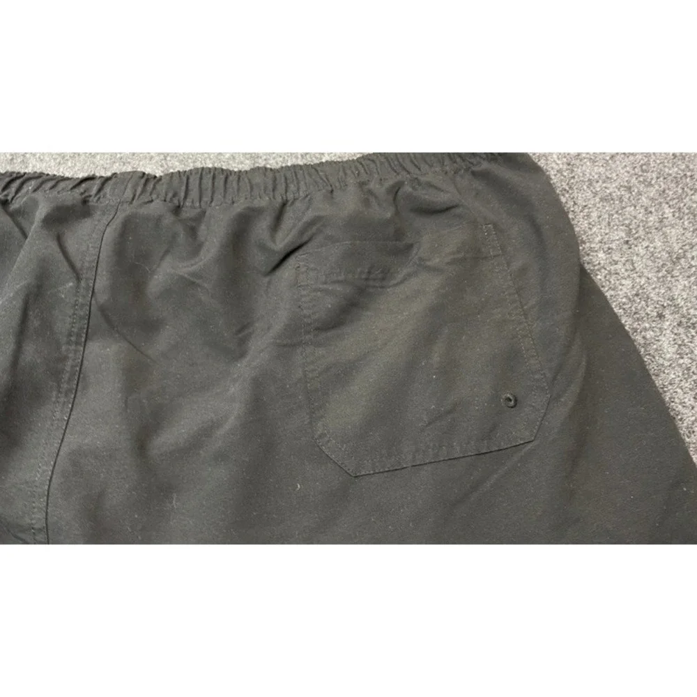 Harbor Bay Swim Trunks Men 4XLT Black Mesh Lined Big & Tall Drawstring Shorts